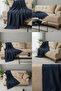 100% Cotton Buldan Handmade B Herringbone Patterned King Size P Tasseled K Sofa Cover 180X300 cm - 7