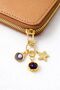 Amethyst Stone Starfish and Oyster Charm Keychain |   Bag Ornament Car Mirror Ornament - 2