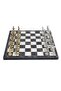 Luxury Metal Chess Set Chrome Plated Ottoman Vs Byzantine Armies – Black Marble Patterned Board 20 cm - 5
