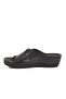 Black Anatomical Women's Wedge Heel Slippers - 2