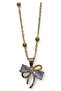 Gold Color Drop Bow Model Ball Chain Steel Necklace - 2