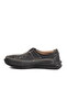 Black Genuine Leather Velcro Men's Casual Shoes - 2