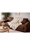 Cream Natural Fabric 100% Cotton Tv Blanket Si/ Single Piqué 140*190 cm