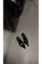 Pointed Toe Silver Buckle Detail Heeled Shoes Black - 3