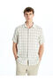Regular Fit Short Sleeve Plaid Men's Shirt