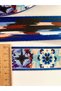 3 Meters Width 4 cm Navy Blue Patterned Reversible Bag Strap, Handle, Column, Cord, Colored Ribbon - 4
