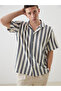 Regular Fit Short Sleeve Striped Men's Shirt - 2