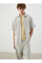 Comfortable Fit Short Sleeve Striped Men's Shirt