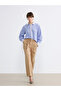 Beige Women's Trousers with Waist Belt