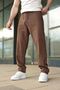 Men's Linen Trousers - Comfortable Cut with Buttoned Zipper and Tie Detail - 2