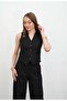 Women's Black Modern Vest & Palazzo Pants Set - 2