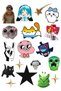 Set of 1-50 Mixed Stickers (A4 Size-3 Sheets) – Cat, Anime, Music, Meme, and Cartoon Themed