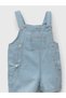 100% Organic Cotton Baby Boy Denim Salopet Set Crab Embroidered Bodysuit, Hat and Socks Set of 4 - 3