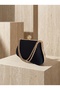 Black Color Imported Luxury K Velvet Chain Metal S Strappy Crystal Stone Women's Evening Dress Bag - 6