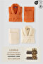 6 Piece Striped Bathrobe Set 100% Cotton Certified + Gift Leopard 4-Piece Brown Cream Hand and Face Towels Dowry - 2
