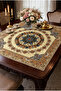 Italian K Velvet Y Washable m Tablecloth 95X95 cm Classic D Patterned Decorative Living Room Tablecloth