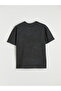 New Season from Güli̇s Gi̇yi̇m Anthracite Crew Neck Stitch Printed Women's T-Shirt - 4