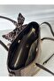 Brown-Cream Women's Straw Milas El Ve Shoulder Bag - 4
