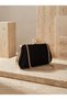 Black Color Imported Luxury K Velvet Chain Metal S Strappy Crystal Stone Women's Evening Dress Bag - 5