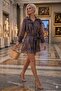 Bohemian Chic! Patterned Coffee Tone Design Dress - 2