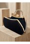 Black Color Imported Luxury K Velvet Chain Metal S Strappy Crystal Stone Women's Evening Dress Bag - 3