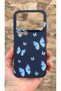 Mi 17 Pro Max Compatible Blue Butterfly Patterned Silicone Shock-Absorbing Classic Protected Rubber Case - 2