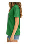 Women's Minimal Alien Character Printed Green T-Shirt 100% Cotton Casual - 3