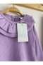 Corded Fabric Fabric Purple Color Top and Bottom Set - 3