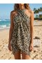 Premium Women's Viscose Pareo Beach Dress-80X135 cm Sarong That Can Be Converted to a Dress in Leopard and Multicolor - 2