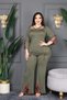 Large B.Eden V-Neck Sleeve End and Tulle Pants Top with Embroidery, Front Gathered with Bow, Premium Set