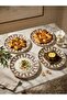 Classic Roman Mozaika Pattern 6-Person 25 cm Porcelain Serving Presentation Plates - 5