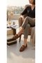 Women's Taba Suede Genuine De Leather Oka Detail Lofer Un001-090