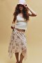Asymmetrical Floral Regular Waist Combed Cotton Lining Tulle Skirt H0802Ax26Sp - 3