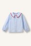 Embroidered Seersucker Textured Long Sleeve Shirt Baby Girl H4470A526Sm