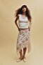 Asymmetrical Floral Regular Waist Combed Cotton Lining Tulle Skirt H0802Ax26Sp