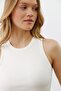 Women's Corded Fabric Rib Knit Halter Neck Tank Top — Summer Stylish Basic - 3
