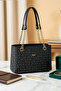 Women's Chain Strap 3-Compartment Long Crisscross Straps Hand & Shoulder Bag (24x20 CM) - 6