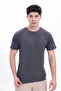 Men's Anthracite Basic T-Shirt – Regular Fit Crew Neck 100% Cotton 30/1 Single Jersey Fabric Casual T-Shirt - 3
