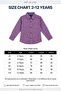 Kids Purple Checkered Shirt Boys Long Sleeve| Ages 2-12 Sizes | MH - 5