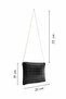 Women's Black Chain Strap in Faux Leather Shoulder Bag Daily Use Stylish Portfolio Clutch Bag 26X18 cm - 2