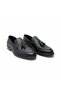 Black D Textured D Leather Pü Tasseled Oafer