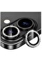 iPhone 17 Compatible Shiny Stone Metal Frame Camera Lens Protector