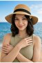 Aurora Zebra Ribbon Detailed Black Straw Women's Sun Hat