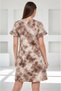Women's Crew Neck Short Ruffled Sleeve Viscose Casual Midi Length Patterned Casual Dress - 5
