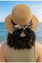 Aurora Zebra Ribbon Detailed Black Straw Women's Sun Hat - 4