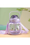 Children's Water Bottle with Cute Teddy Bear Figure and Straw - Adjustable Strap Liter Leak-Proof Water Bottle
