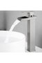 Inox Bowl Sink Faucet Waterfall Outlet High Basin Model Long Double Inlet Faucet Bathroom Mat Gray - 2