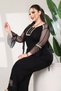 Women's Plus Size Polka Dot in Tulle Detail Stretchy Comfortable Fit Zippered Stripe Accessory Set Top and Bottom - 4