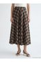 Trendlucky Plaid Flared Skirt with Zipper at Waist with Difference in Color - 2