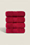 4-Piece Hand and Face Towel Set 100% Cotton Certified Bathroom and Kitchen Towels |   Dowry Box 50X90Cm Burgundy - 3
